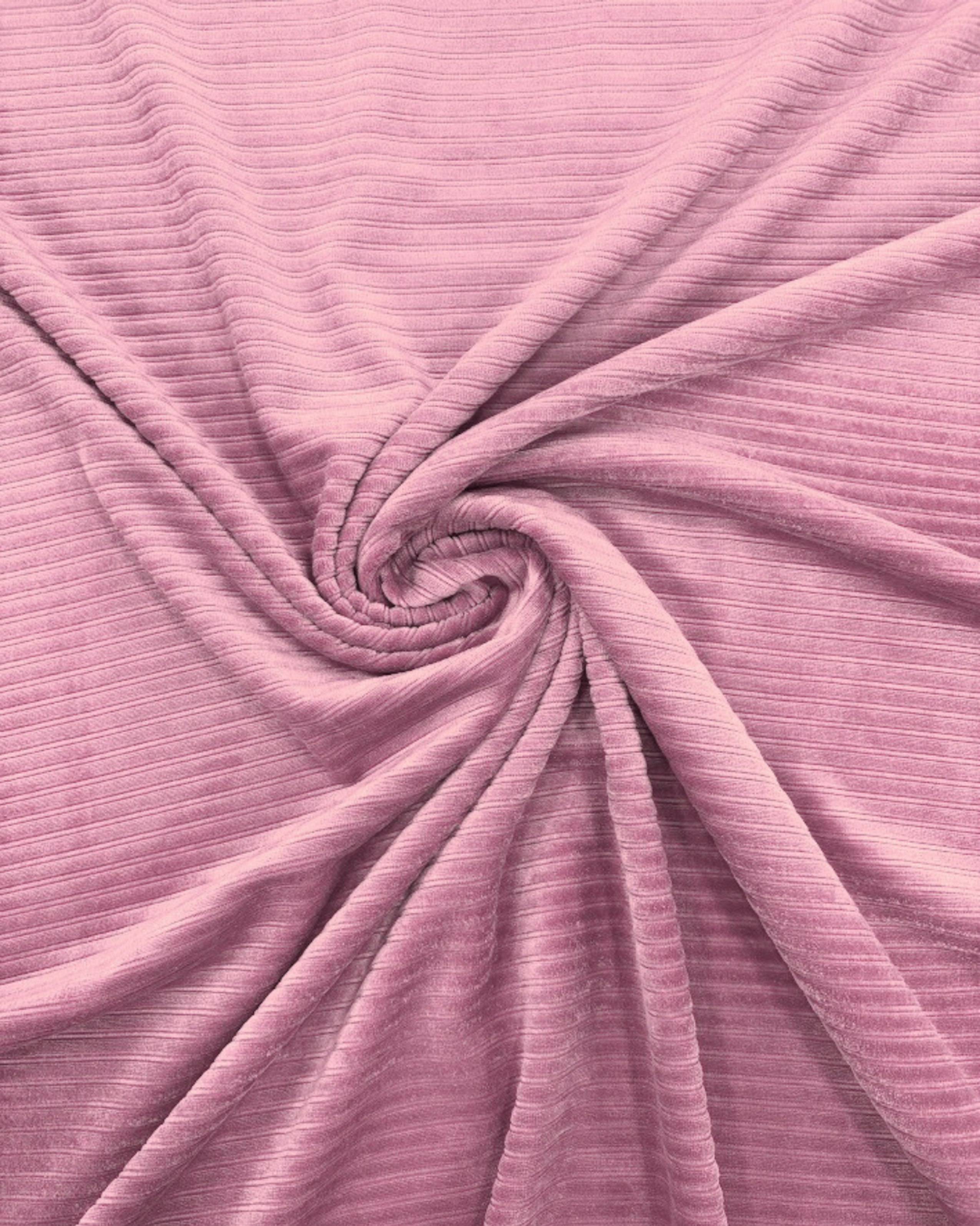 Jersey velvet rib old pink - Driessen Fabrics